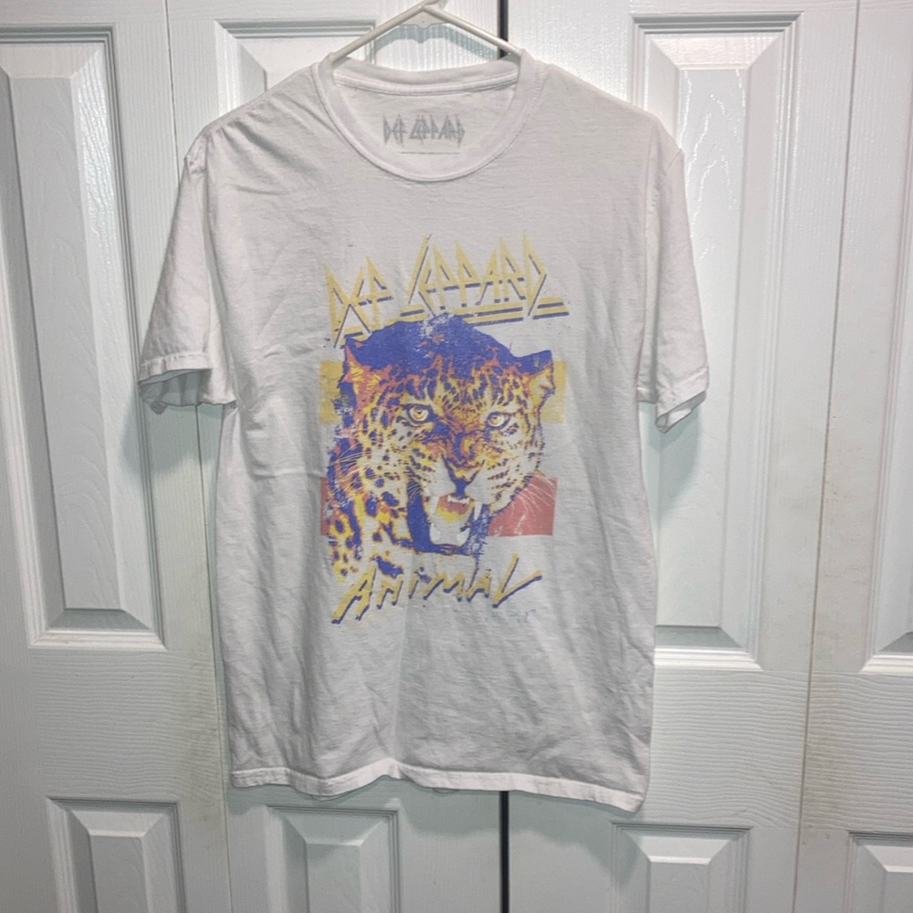 Def Leppard Animal Shirt WHITE size s/m